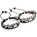 MOWOM Brown Black Silver Tone Alloy Genuine Leather Bracelet Angel Wing Feather Surfer Wrap Adjustable