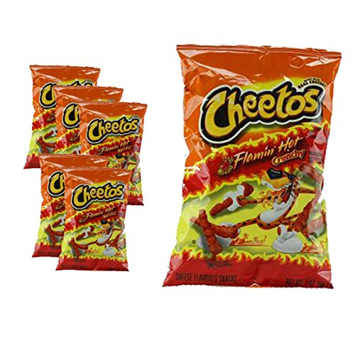 Cheetos Crunchy Flamin' Hot Cheese Snacks, 2 oz (Pack of 6)