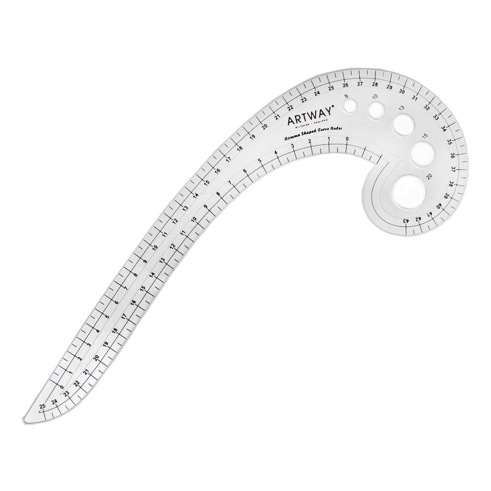 Artway Comma Shaped Curved Ruler - 43cm x 25cm - French Curve Ruler