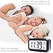 Alarm Clock,Travel Alarm Clock,Battery Operated Smart Backlight Morning Clocks for kids/the aged/pets, Large LCD Display Slim LED Clock (with Date,Temperature,Snooze), for Office Bedroom Travel(Black)