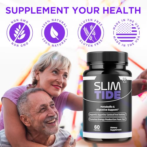 Slim Tide Capsules, Official SlimTide Weight Management Pills with All Natural Ingredients, Advanced Formula Health & Wellness Supplement with Maximum Strength Active Lifestyle Vitamins (60 Capsules)