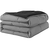 Down Alternative Bedding Comforter Queen Size - All-Season Soft Reversible Microfiber Bedding Comforter - Lightweight & Machine Washable(Black/Dark Gray, Queen (U.S. Standard))