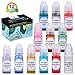 12 Colors Resin Dye LET'S RESIN Liquid Epoxy Pigment Dye -Translucent Jelly Colors Resin Colorants for Epoxy Resin,Resin Jewelry(Each Bottle 0.35oz)