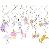 30 Ct Unicorn Hanging Swirl Decorations-Unicorn Party Decorations-Unicorn Birthday Party Supplies