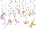 30 Ct Unicorn Hanging Swirl Decorations-Unicorn Party Decorations-Unicorn Birthday Party Supplies primary
