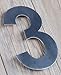 QT Modern House Number - SMALL 4 Inch - Brushed Stainless Steel (Number 3 Three), Floating Appearance, Easy to install and made of solid 304