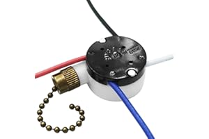 PAEORRORL Ceiling Fan Switch Zing Ear ZE-208s E89885 3 Speed 4 Wire Pull Chain Switch with 4 Pre-Installed Wires Replacement Part for Hunter, Hampton Bay, Harbor Breeze Fans (Bronze Chain)