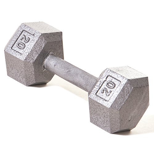 Champion Barbell Solid Hex Dumbbell with Ergonomic Grip, 20 lbs
