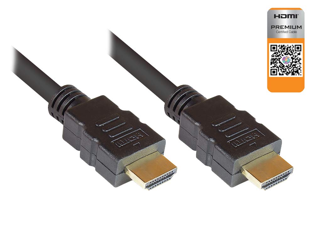 Good Connections Premium Certified HDMITM 2.0b Cable - 4K / UHD @ 60 Hz - Gold-Plated Connectors and Copper Contacts - Copper Conductor - Black - 1 m