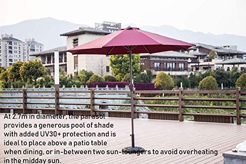 FGDSA Sonnenschirme 270 cm Gartenschirm - Sonnenschirm Für Strand- / Pool- / Terrassenschirme Runder Sonnenschutz… – Bild 4