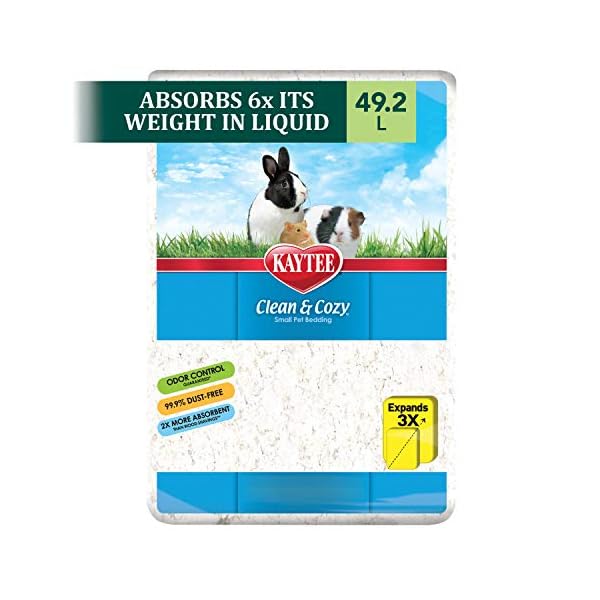 Kaytee Clean & Cozy Super Absorbent Paper Bedding for Cages, Hamster, Gerbil, Mice, Rabbit, Guinea Pig, 49.2 Litre…