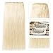 Benehair 22inch 160g Clip in Hair Extensions Human Hair Double Weft Hair Extension Balayage Platinum Blonde 100% 8A Grade Thick Soft Long Straight Remy Hair 8pcs Full Head Clip On Real Human Hair
