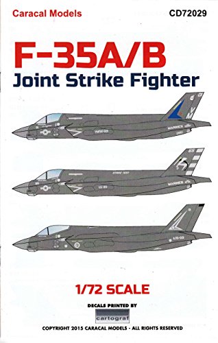 CARCD72029 1:72 Caracal Models Decals - F-35A F-35B Joint Strike Fighter [WATERSLIDE DECAL SHEET]