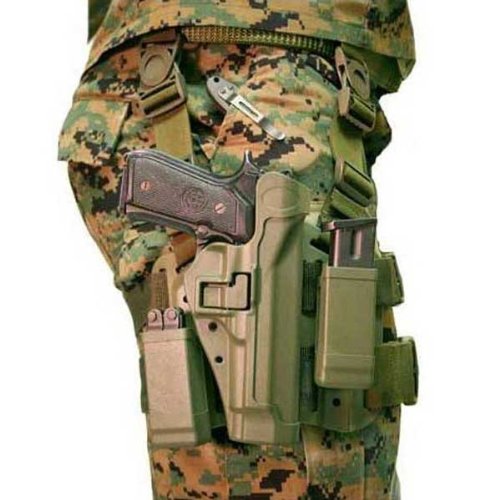 BLACKHAWK! Serpa Level 2 Tactical Foliage Green Holster, Size 04, Right Hand, (Beretta 92/96/M9 Std or A1 w/rails (NOT Brig/Elite)