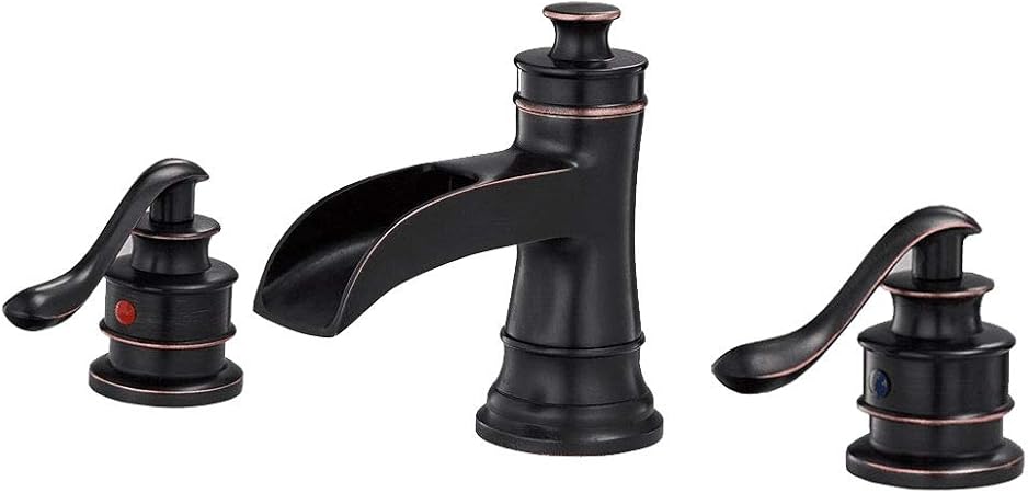 Homevacious Widespread Bathroom Faucet Oil Rubbed Bronze Waterfall