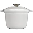 Le Creuset Enameled Cast Iron Rice Pot with Lid & Stoneware Insert, 2.25 qt., White