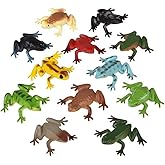 Plastic Dart Frogs | 12 Pc | Rainforest Animals Toys | 1.5 Inch Size multi