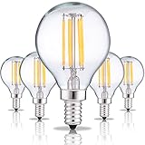 DORESshop Globe Light Bulbs Candelabra Base, 4W (40W Equivalent Incandescent), Dimmable G45 LED Filament Bulb, 2700K Warm White, E12 Candelabra Base, 400LM, Decorative Candle Bulbs (4 Pack)