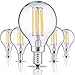 DORESshop Globe Light Bulbs Candelabra Base, 4W (40W Equivalent Incandescent), Dimmable G45 LED Filament Bulb, 2700K Warm White, E12 Candelabra Base, 400LM, Decorative Candle Bulbs (4 Pack)