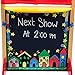Constructive Playthings Kid-Sized Hardwood Puppet Theater, Includes Chalkboard, Curtain and Backdrop, Durable Constructive, Perform with Toddler Toys or Puppets, All Ages