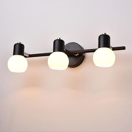 Zdd Retro Schmiedeeisen Wand Lampe Led Spiegel Lampe Schlafzimmer Schreibtisch Badezimmer Lampe Farbe Schwarz D46cm H13cm Amazon De Beleuchtung