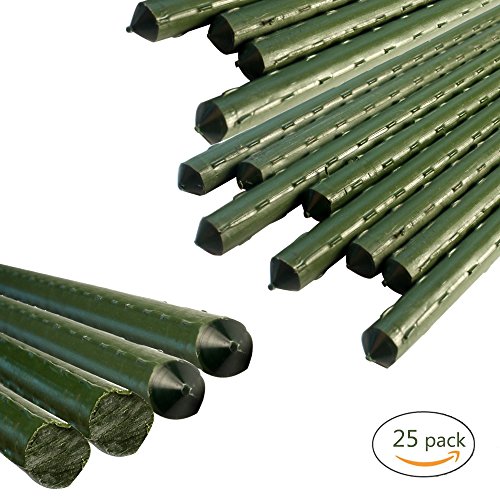 YIDIE Sturdy Metal Garden Stakes 4 Ft Plastic Coated Plant Sticks,Pack