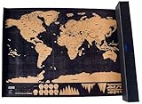 Scratch Off Map World Deluxe - Personalized Travel Poster - Share Your Travel Stories