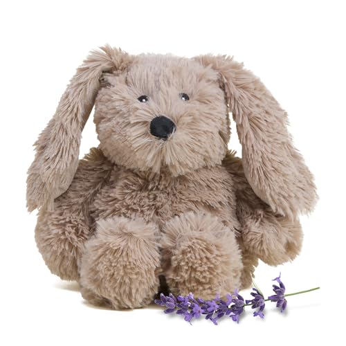 warmies Junior Microwavable & Weighted Stuffed Animals, Brown Bunny - Heated Stuffed Animal Plushie for Warmth & Comfort - Cute Soft Plush Toys for Adults & Children (Boys, Girls, Babies & Toddlers)
