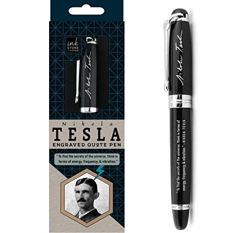 Nikola tesla engraved quote pen - "to find the sec…