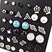18 Pairs Assorted Multiple Studs Earring Set for Women