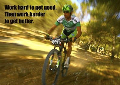 Motivation Mountain Bike Cycle Travail Dur Pour Obtenir Une Bonne Citation Affiche Poster A3 Amazon Fr Cuisine Maison