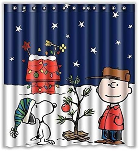 Custom Merry Christmas Fabric Waterproof Bathroom Shower Curtain( Shower Rings Included ) (66x72inch/) (E, 66x72inch/165x180cm)