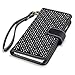 iPhone 6S Plus Case, Terrapin [Etched Floral Pattern] Textured PU Leather Wallet Case with Card Slots ID Window Cash Compartment and Detachable Wrist Strap Case for iPhone 6 Plus / 6S Plus - Black