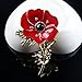 Yavona Enamel Red Crystal Flowers Poppy Brooches for Women Soldier Remembrance Days Gifts Poppy Pins