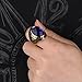 MASOP Jewellery Vintage Mens Stainless Steel CZ Ring Gold Biker Celtic Band Blue Round Stone