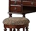 Bobkona St. Croix Collection Vanity Set with Stool, Cherry