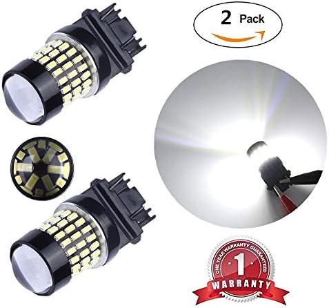 FlashWolves 1000 Lumens 3056 3156 3057 3157 4157 LED Bulbs with Projector for Back Up Reverse Lights,Brake Lights,Tail Lights. Xenon White 6000K 12-24V (pack of 2)