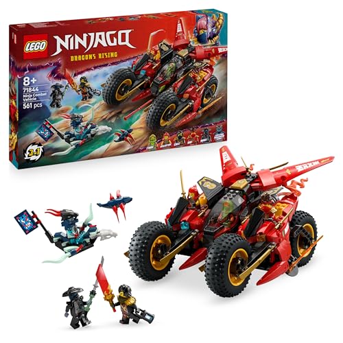 LEGO NINJAGO Ninja-Actionflitzer - 3-in-1-Spielzeug mit 2 Ninja-Bikes, 1 Jet und 6 Minifiguren, einschließlich Kai und Frak - Aufstieg der Drachen Ges