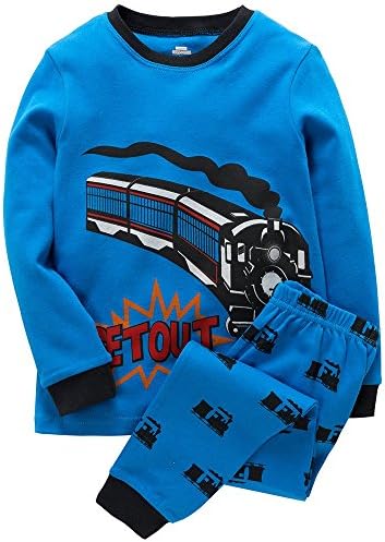 MAMABIBI Boys Gifts Running Train Kids Pajama Sets PJS Size 6T