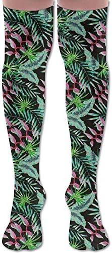 Tropical Plant Leaves Knee High Sock Long Socks Winter Socks For Cosplay Daily Life Party