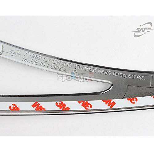 image for KD SAFE K-962 Chrome Silver Exterior Front Head Lamp Light Cover Moldi