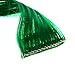 SWACC 12 Pcs Curly Wavy One Color Party Highlights Clip on in Hair Extensions Colored Hair Streak Synthetic Hairpieces (Green)thumb 3