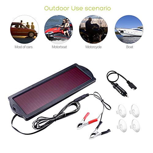 Zeal Life Solar Car Charger 12v 1 8w Solar Battery Trickle Charger