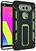 LG V20 Case, Heavy Duty Dual Layer [Kickstand Series] Internal Hard ABS Protection Phone, External Silicone Rubber Shockproof with Kickstand LG V20 Phone Case Cover (Green Black)