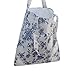 Caixia Women's Cotton Daisy Floral Canvas Tote Shopping Bag Light Brown (Blue-Open)