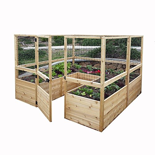 Outdoor Living Today Raised Garden Bed 8 x 12 with Deer Fence Kit
