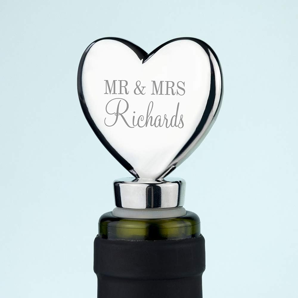 Personalised Heart Bottle Stopper - Mother's Day, Wedding Gift, Anniversary, Valentine's, Christmas Gift