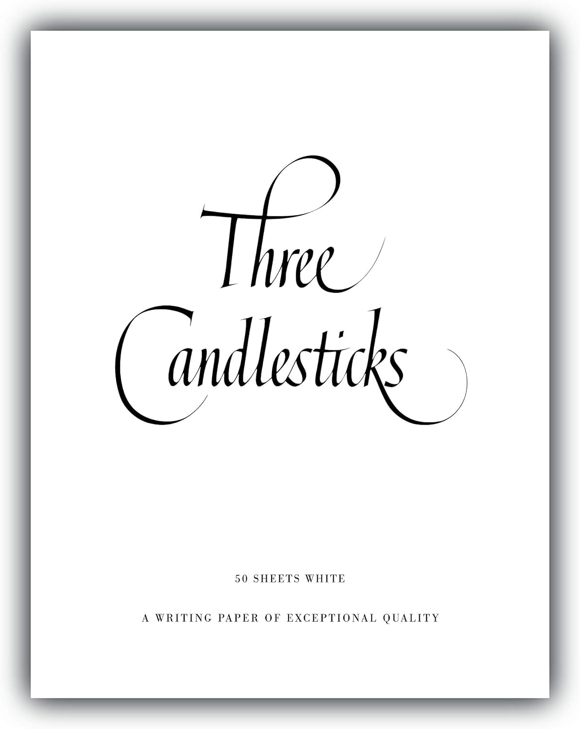 Three Candlesticks Writing Paper - 50 Sheets of White Quality Paper