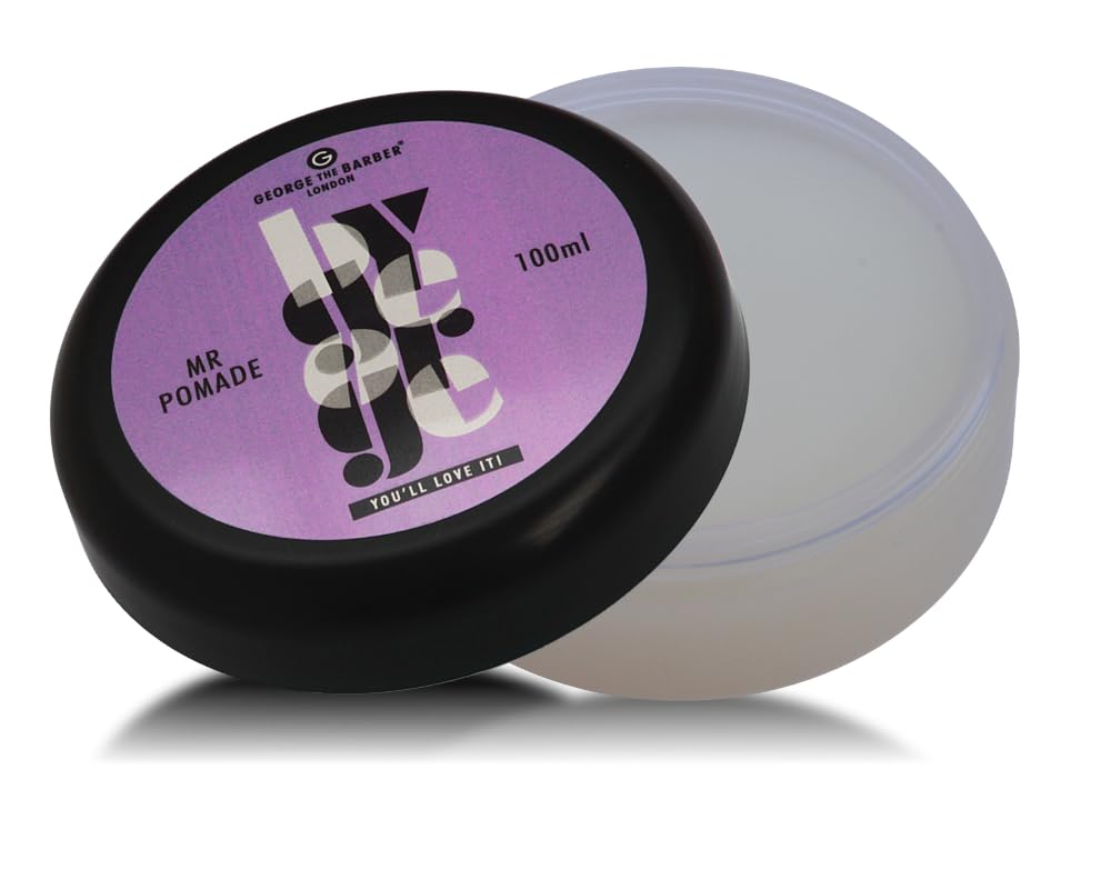 George The Barber, Mr Pomade, Styling Strong Hold Pomade For a Shiny Slick and Waxy Finish For Men And Ladies