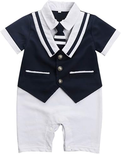 Zihoukij Tenue A Manches Courtes Pour Bebe Garcon Garcons Tenue Mariniere Barboteuse Marin Color Dark Blue Size 70 Amazon Fr Vetements Et Accessoires
